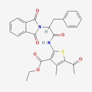 ethyl 5-acetyl-2-{[2-(1,3-dioxo-1,3-dihydro-2H-isoindol-2-yl)-3-phenylpropanoyl]amino}-4-methyl-3-thiophenecarboxylate