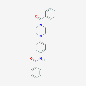 molecular formula C24H23N3O2 B504732 N-[4-(4-benzoyl-1-piperazinyl)phenyl]benzamide 