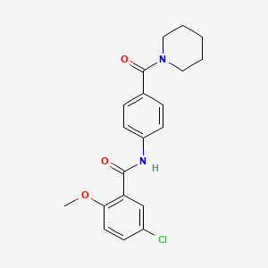 5-chloro-2-methoxy-N-[4-(1-piperidinylcarbonyl)phenyl]benzamide