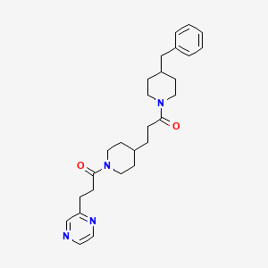 2-(3-{4-[3-(4-benzyl-1-piperidinyl)-3-oxopropyl]-1-piperidinyl}-3-oxopropyl)pyrazine