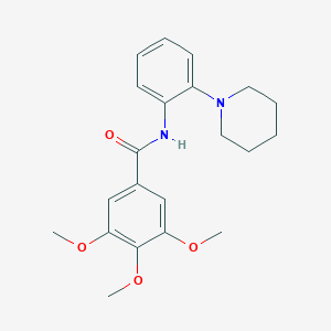 molecular formula C21H26N2O4 B504734 3,4,5-trimethoxy-N-[2-(1-piperidinyl)phenyl]benzamide 