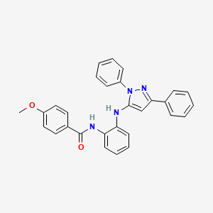 N-{2-[(1,3-diphenyl-1H-pyrazol-5-yl)amino]phenyl}-4-methoxybenzamide