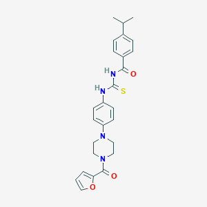 molecular formula C26H28N4O3S B504736 N-{4-[4-(2-furoyl)-1-piperazinyl]phenyl}-N'-(4-isopropylbenzoyl)thiourea 