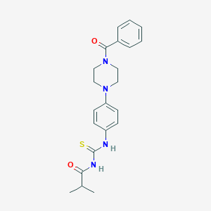 molecular formula C22H26N4O2S B504737 N-[4-(4-benzoyl-1-piperazinyl)phenyl]-N'-isobutyrylthiourea 