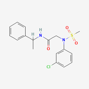 molecular formula C17H19ClN2O3S B5047405 N~2~-(3-chlorophenyl)-N~2~-(methylsulfonyl)-N~1~-(1-phenylethyl)glycinamide 