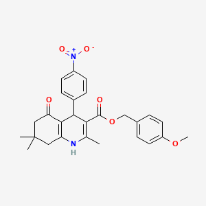 4-methoxybenzyl 2,7,7-trimethyl-4-(4-nitrophenyl)-5-oxo-1,4,5,6,7,8-hexahydro-3-quinolinecarboxylate