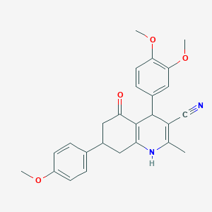 4-(3,4-dimethoxyphenyl)-7-(4-methoxyphenyl)-2-methyl-5-oxo-1,4,5,6,7,8-hexahydro-3-quinolinecarbonitrile