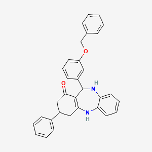 11-[3-(benzyloxy)phenyl]-3-phenyl-2,3,4,5,10,11-hexahydro-1H-dibenzo[b,e][1,4]diazepin-1-one