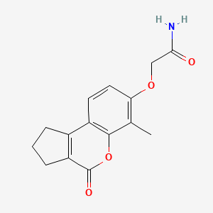 molecular formula C15H15NO4 B5047457 2-[(6-methyl-4-oxo-1,2,3,4-tetrahydrocyclopenta[c]chromen-7-yl)oxy]acetamide 