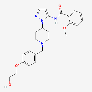 N-(1-{1-[4-(2-hydroxyethoxy)benzyl]-4-piperidinyl}-1H-pyrazol-5-yl)-2-methoxybenzamide