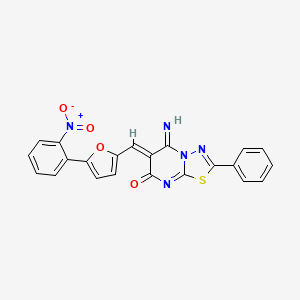 (6Z)-5-imino-6-[[5-(2-nitrophenyl)furan-2-yl]methylidene]-2-phenyl-[1,3,4]thiadiazolo[3,2-a]pyrimidin-7-one