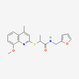 N-(2-furylmethyl)-2-[(8-methoxy-4-methyl-2-quinolinyl)thio]propanamide