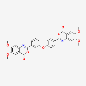 molecular formula C32H24N2O9 B5047506 2-{3-[4-(6,7-dimethoxy-4-oxo-4H-3,1-benzoxazin-2-yl)phenoxy]phenyl}-6,7-dimethoxy-4H-3,1-benzoxazin-4-one 