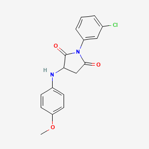 molecular formula C17H15ClN2O3 B5047509 1-(3-chlorophenyl)-3-[(4-methoxyphenyl)amino]-2,5-pyrrolidinedione 