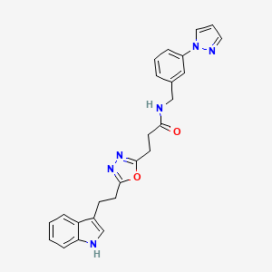 molecular formula C25H24N6O2 B5047517 3-{5-[2-(1H-indol-3-yl)ethyl]-1,3,4-oxadiazol-2-yl}-N-[3-(1H-pyrazol-1-yl)benzyl]propanamide 