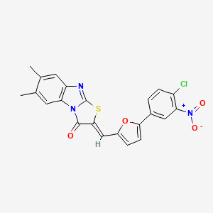 (2Z)-2-[[5-(4-chloro-3-nitrophenyl)furan-2-yl]methylidene]-6,7-dimethyl-[1,3]thiazolo[3,2-a]benzimidazol-1-one