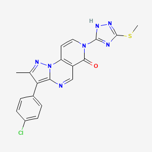 3-(4-chlorophenyl)-2-methyl-7-[5-(methylsulfanyl)-4H-1,2,4-triazol-3-yl]pyrazolo[1,5-a]pyrido[3,4-e]pyrimidin-6(7H)-one