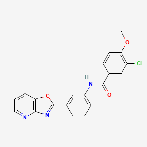 molecular formula C20H14ClN3O3 B5047534 3-Chloro-4-methoxy-N-(3-{[1,3]oxazolo[4,5-B]pyridin-2-YL}phenyl)benzamide 