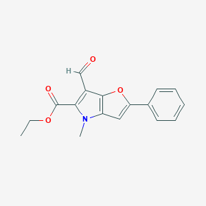 molecular formula C17H15NO4 B504754 Ethyl 6-formyl-4-methyl-2-phenylfuro[3,2-b]pyrrole-5-carboxylate 