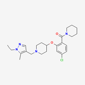 4-[5-chloro-2-(1-piperidinylcarbonyl)phenoxy]-1-[(1-ethyl-5-methyl-1H-pyrazol-4-yl)methyl]piperidine