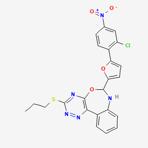 6-[5-(2-chloro-4-nitrophenyl)-2-furyl]-3-(propylthio)-6,7-dihydro[1,2,4]triazino[5,6-d][3,1]benzoxazepine