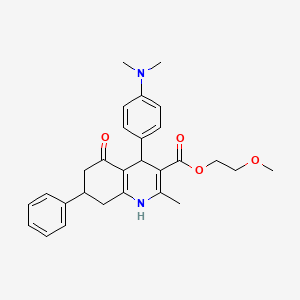 2-Methoxyethyl 4-[4-(dimethylamino)phenyl]-2-methyl-5-oxo-7-phenyl-1,4,5,6,7,8-hexahydroquinoline-3-carboxylate