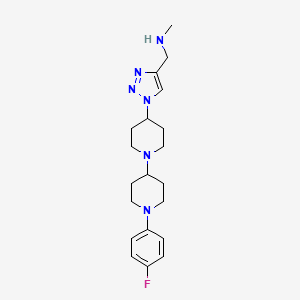 molecular formula C20H29FN6 B5047627 ({1-[1'-(4-fluorophenyl)-1,4'-bipiperidin-4-yl]-1H-1,2,3-triazol-4-yl}methyl)methylamine bis(trifluoroacetate) 