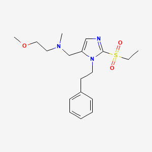 molecular formula C18H27N3O3S B5047634 N-{[2-(ethylsulfonyl)-1-(2-phenylethyl)-1H-imidazol-5-yl]methyl}-2-methoxy-N-methylethanamine 