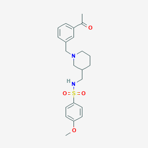 N-{[1-(3-acetylbenzyl)-3-piperidinyl]methyl}-4-methoxybenzenesulfonamide