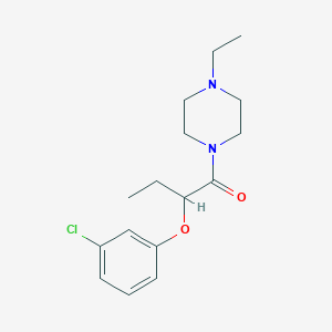 molecular formula C16H23ClN2O2 B5047642 1-[2-(3-chlorophenoxy)butanoyl]-4-ethylpiperazine 