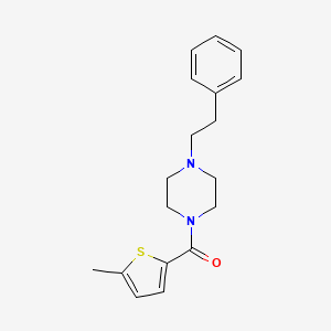 molecular formula C18H22N2OS B5047659 1-[(5-methyl-2-thienyl)carbonyl]-4-(2-phenylethyl)piperazine 