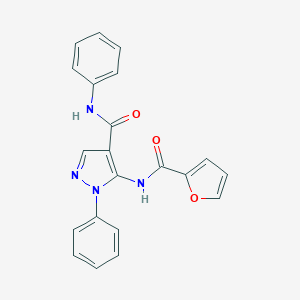 molecular formula C21H16N4O3 B504767 5-(2-furoylamino)-N,1-diphenyl-1H-pyrazole-4-carboxamide 