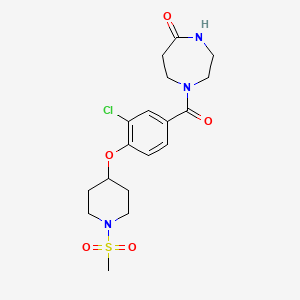 molecular formula C18H24ClN3O5S B5047674 1-(3-chloro-4-{[1-(methylsulfonyl)-4-piperidinyl]oxy}benzoyl)-1,4-diazepan-5-one 