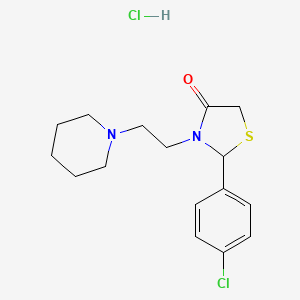 molecular formula C16H22Cl2N2OS B5047703 2-(4-chlorophenyl)-3-[2-(1-piperidinyl)ethyl]-1,3-thiazolidin-4-one hydrochloride 