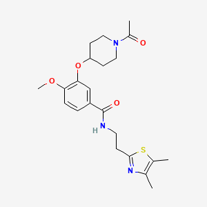 3-[(1-acetyl-4-piperidinyl)oxy]-N-[2-(4,5-dimethyl-1,3-thiazol-2-yl)ethyl]-4-methoxybenzamide