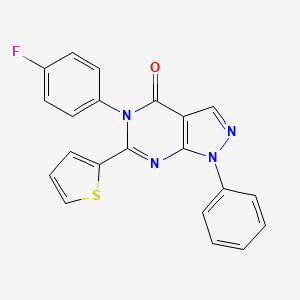 5-(4-fluorophenyl)-1-phenyl-6-(2-thienyl)-1,5-dihydro-4H-pyrazolo[3,4-d]pyrimidin-4-one