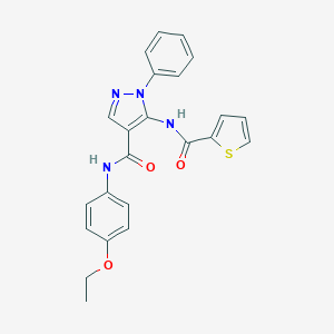 molecular formula C23H20N4O3S B504774 N-(4-ethoxyphenyl)-1-phenyl-5-[(2-thienylcarbonyl)amino]-1H-pyrazole-4-carboxamide 