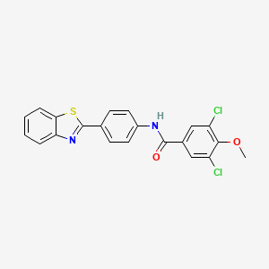 molecular formula C21H14Cl2N2O2S B5047753 N-[4-(1,3-benzothiazol-2-yl)phenyl]-3,5-dichloro-4-methoxybenzamide 