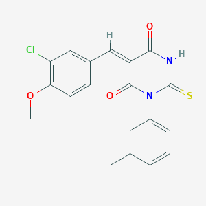 5-(3-chloro-4-methoxybenzylidene)-1-(3-methylphenyl)-2-thioxodihydro-4,6(1H,5H)-pyrimidinedione