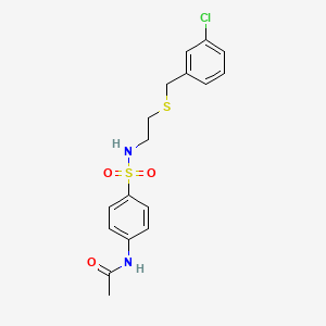 N-{4-[({2-[(3-chlorobenzyl)thio]ethyl}amino)sulfonyl]phenyl}acetamide