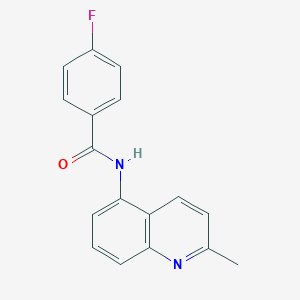 molecular formula C17H13FN2O B504782 4-fluoro-N-(2-methylquinolin-5-yl)benzamide 