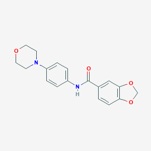 molecular formula C18H18N2O4 B504785 N-(4-morpholinophenyl)benzo[d][1,3]dioxole-5-carboxamide CAS No. 325694-77-7