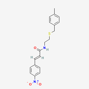 N-{2-[(4-methylbenzyl)thio]ethyl}-3-(4-nitrophenyl)acrylamide