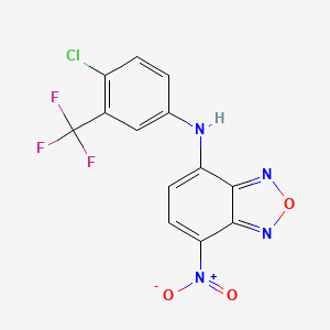 molecular formula C13H6ClF3N4O3 B5047865 N-[4-chloro-3-(trifluoromethyl)phenyl]-7-nitro-2,1,3-benzoxadiazol-4-amine 