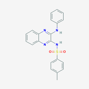 molecular formula C21H18N4O2S B504787 N-(3-anilinoquinoxalin-2-yl)-4-methylbenzenesulfonamide 