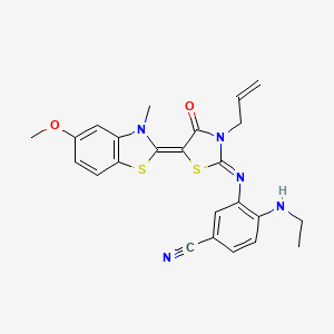 3-{[3-allyl-5-(5-methoxy-3-methyl-1,3-benzothiazol-2(3H)-ylidene)-4-oxo-1,3-thiazolidin-2-ylidene]amino}-4-(ethylamino)benzonitrile