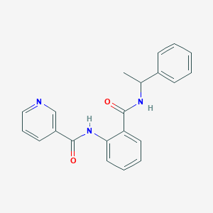 molecular formula C21H19N3O2 B504789 N-(2-{[(1-phenylethyl)amino]carbonyl}phenyl)nicotinamide 