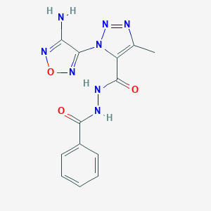 molecular formula C13H12N8O3 B504790 1-(4-amino-1,2,5-oxadiazol-3-yl)-N'-benzoyl-4-methyl-1H-1,2,3-triazole-5-carbohydrazide 