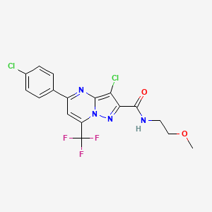 3-chloro-5-(4-chlorophenyl)-N-(2-methoxyethyl)-7-(trifluoromethyl)pyrazolo[1,5-a]pyrimidine-2-carboxamide