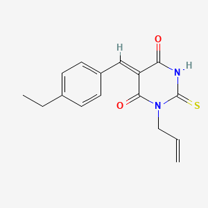 molecular formula C16H16N2O2S B5047936 (5Z)-5-[(4-ethylphenyl)methylidene]-1-prop-2-enyl-2-sulfanylidene-1,3-diazinane-4,6-dione 